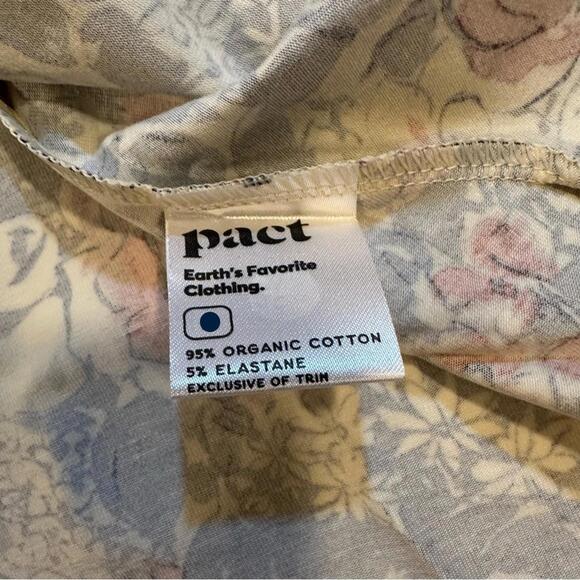 NWT Pact Organic Cotton Blend Fit Flare L‎ 3/4 Sleeve Floral Cosmos Party Dress - Picture 7 of 8